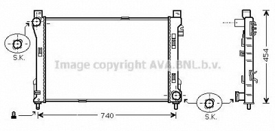 AVA QUALITY COOLING ms2288 -  Радиатор, охлаждение двигателя